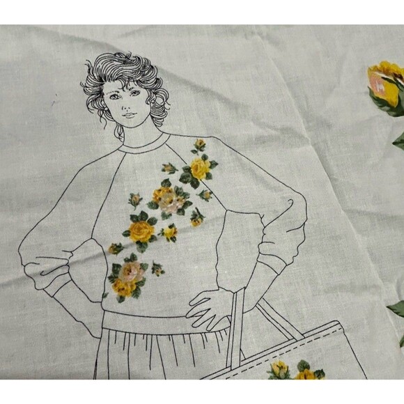 VTG Rose Fever Wearable Art Appliques Cranston Fabric Panel for Sweatshirts - Picture 9 of 14
